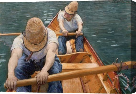 Gustave Caillebotte Boaters Rowing On The Yerres Stretched Canvas Painting / Canvas Art