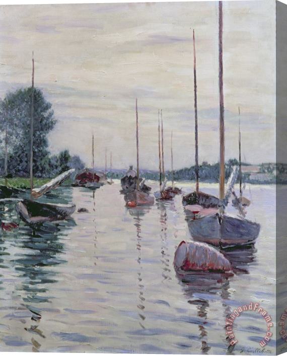 Gustave Caillebotte Boats Anchored On The Seine Stretched Canvas Print / Canvas Art
