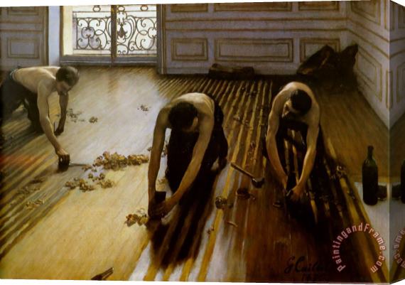 Gustave Caillebotte Floor Strippers Stretched Canvas Print / Canvas Art