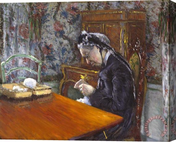 Gustave Caillebotte Mademoiselle Boissiere Knitting Stretched Canvas Print / Canvas Art