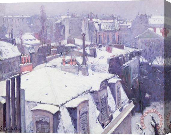 Gustave Caillebotte Roofs under Snow Stretched Canvas Print / Canvas Art