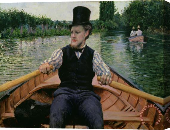 Gustave Caillebotte Rower in a Top Hat Stretched Canvas Print / Canvas Art