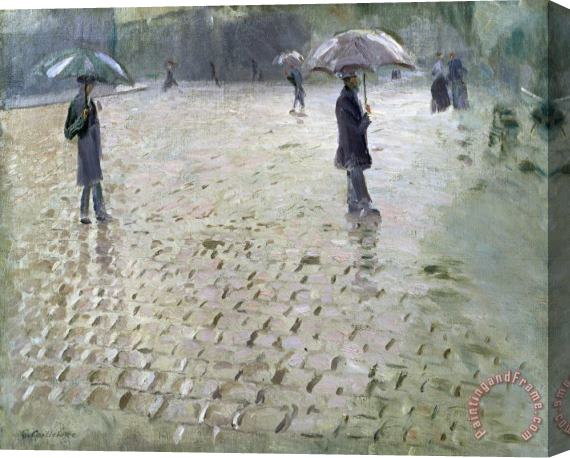 Gustave Caillebotte Study for a Paris Street Rainy Day Stretched Canvas Print / Canvas Art