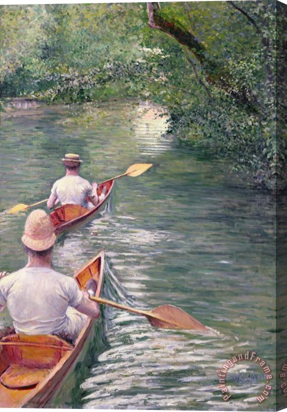 Gustave Caillebotte The Canoes Stretched Canvas Print / Canvas Art