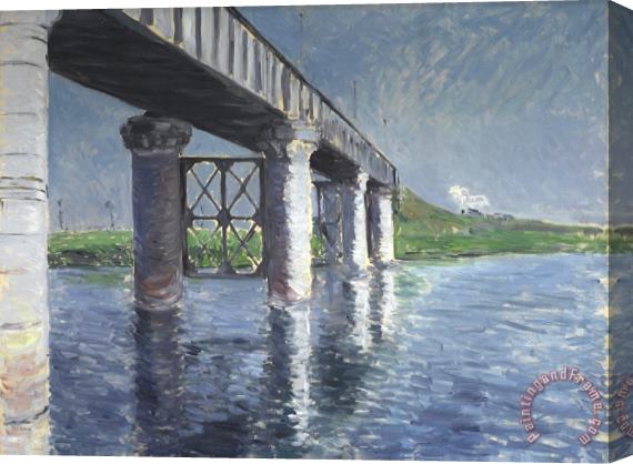 Gustave Caillebotte The Seine And The Railroad Bridge at Argenteuil (la Seine Et Le Pont Du Chemin De Fer Dargenteuil) Stretched Canvas Print / Canvas Art