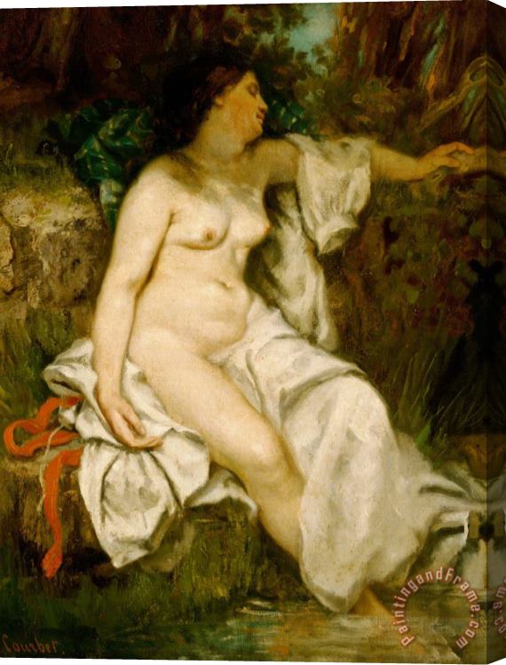 Gustave Courbet Bather Sleeping By A Brook Stretched Canvas Painting / Canvas Art