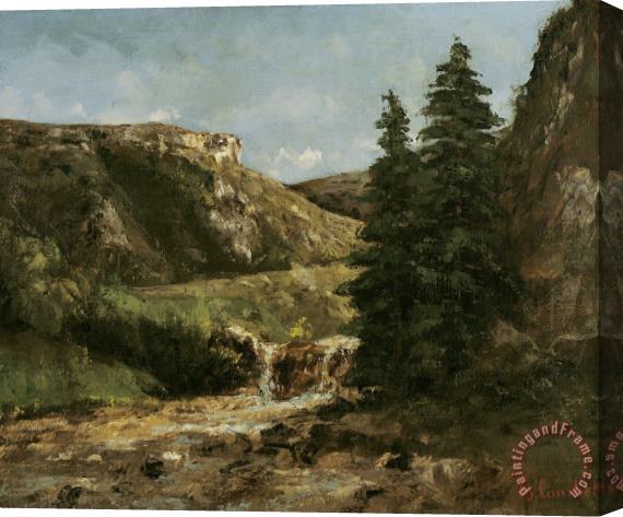 Gustave Courbet Landscape near Ornans Stretched Canvas Print / Canvas Art