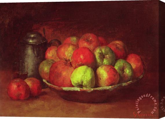 Gustave Courbet Still Life with Apples And a Pomegranate Stretched Canvas Print / Canvas Art