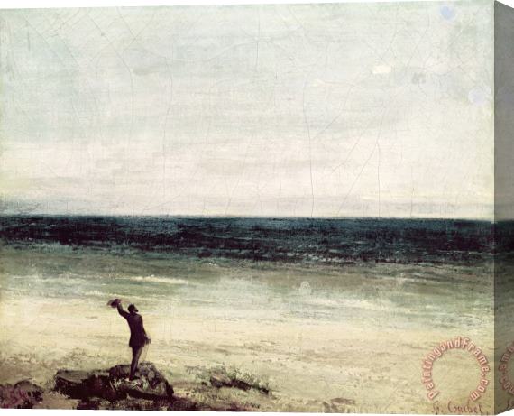 Gustave Courbet The Artist on the Seashore at Palavas Stretched Canvas Print / Canvas Art