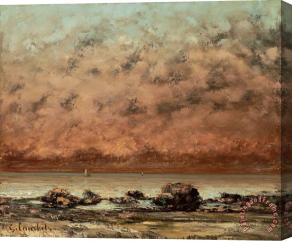 Gustave Courbet The Black Rocks at Trouville Stretched Canvas Painting / Canvas Art