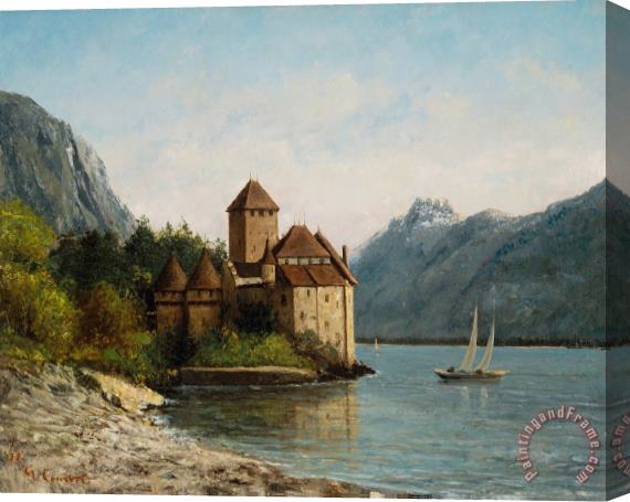Gustave Courbet The Castle of Chillon Evening Stretched Canvas Print / Canvas Art