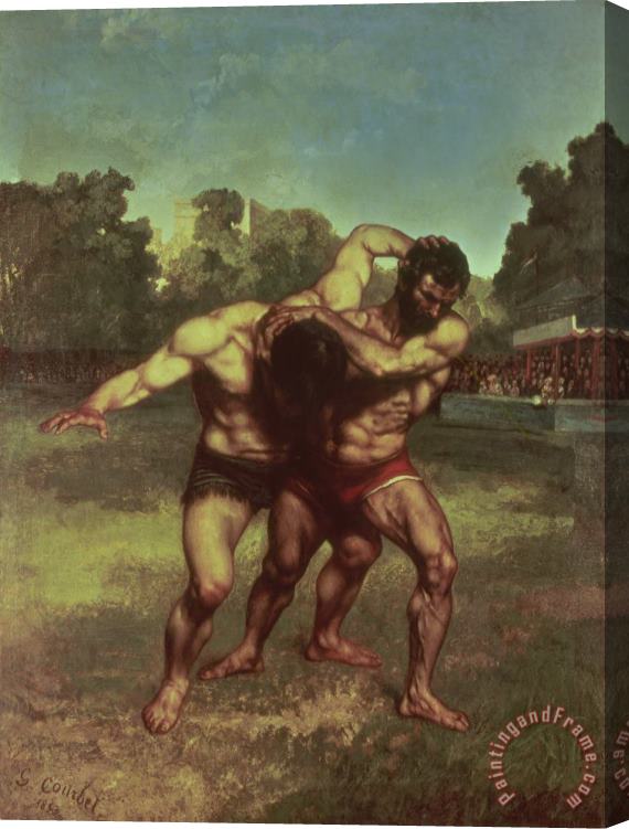 Gustave Courbet The Wrestlers Stretched Canvas Print / Canvas Art