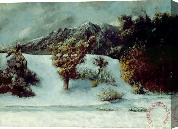 Gustave Courbet Winter Landscape With The Dents Du Midi Stretched Canvas Print / Canvas Art