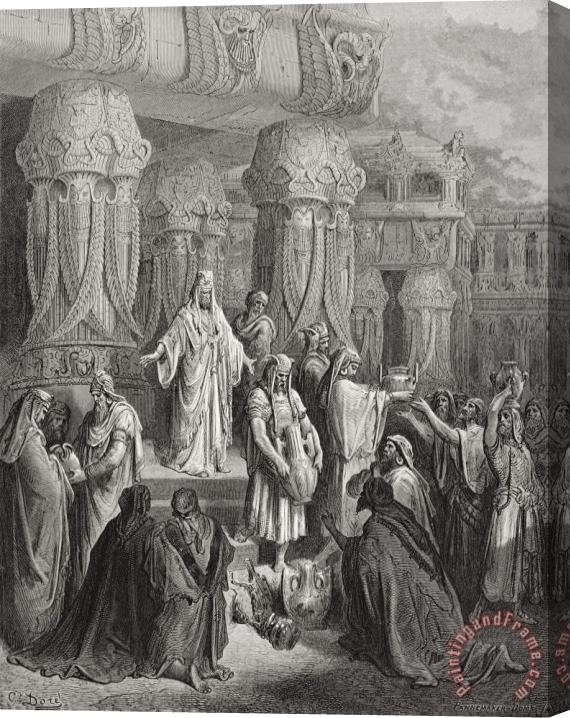 Gustave Dore Cyrus Restoring The Vessels Of The Temple Stretched Canvas Print / Canvas Art