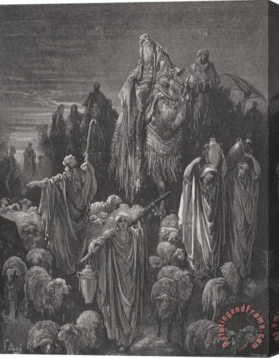 Gustave Dore Jacob Goeth Into Egypt Stretched Canvas Painting / Canvas Art