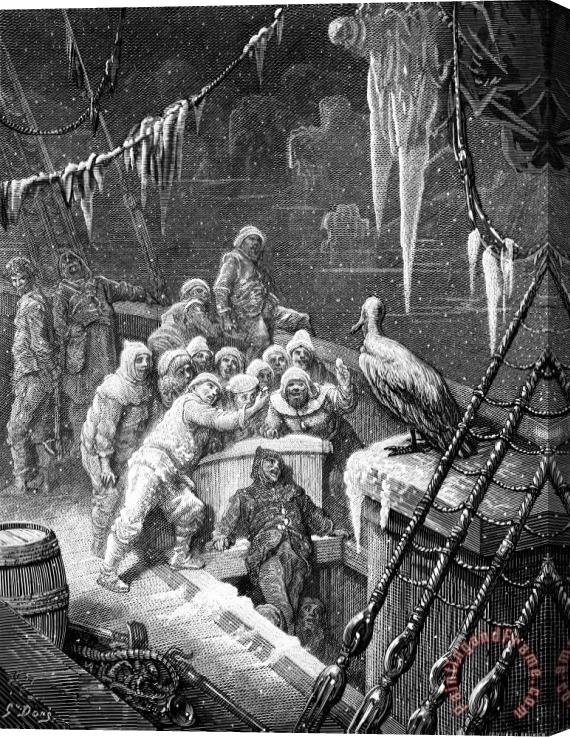 Gustave Dore The Albatross Being Fed By The Sailors On The The Ship Marooned In The Frozen Seas Of Antartica Stretched Canvas Print / Canvas Art