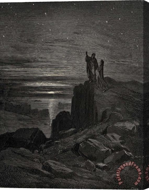 Gustave Dore The Inferno, Canto 34, Lines 133 Thus Issuing We Again Beheld The Stars. Stretched Canvas Print / Canvas Art
