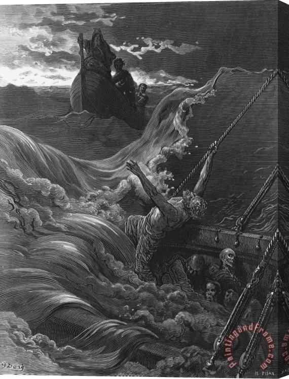 Gustave Dore The Mariner As His Ship Is Sinking Sees The Boat With The Hermit And Pilot Stretched Canvas Painting / Canvas Art