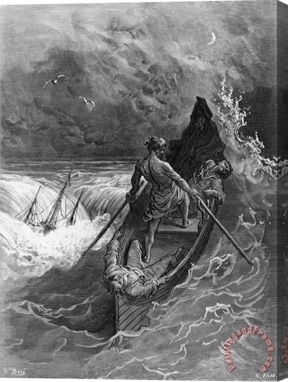 Gustave Dore The Pilot Faints Scene From 'the Rime Of The Ancient Mariner' By S.t. Coleridge Stretched Canvas Painting / Canvas Art