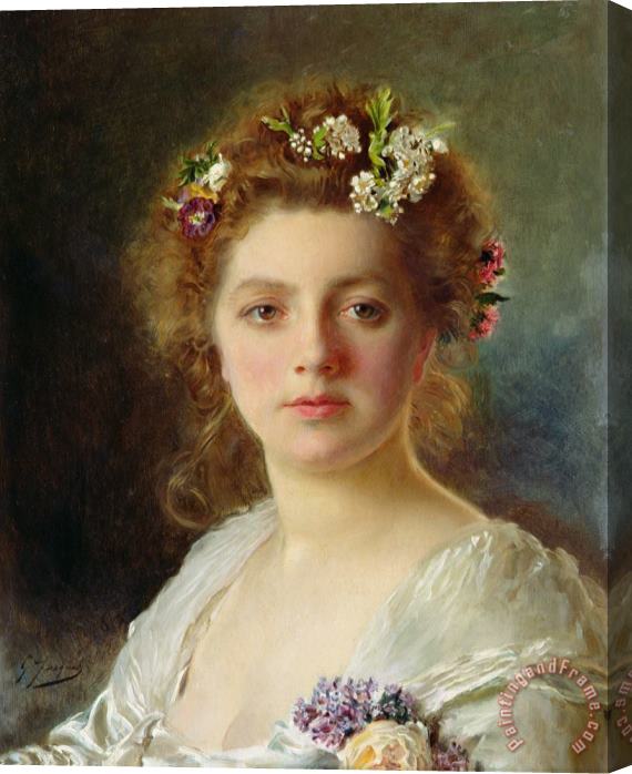 Gustave Jean Jacquet Flora Stretched Canvas Painting / Canvas Art