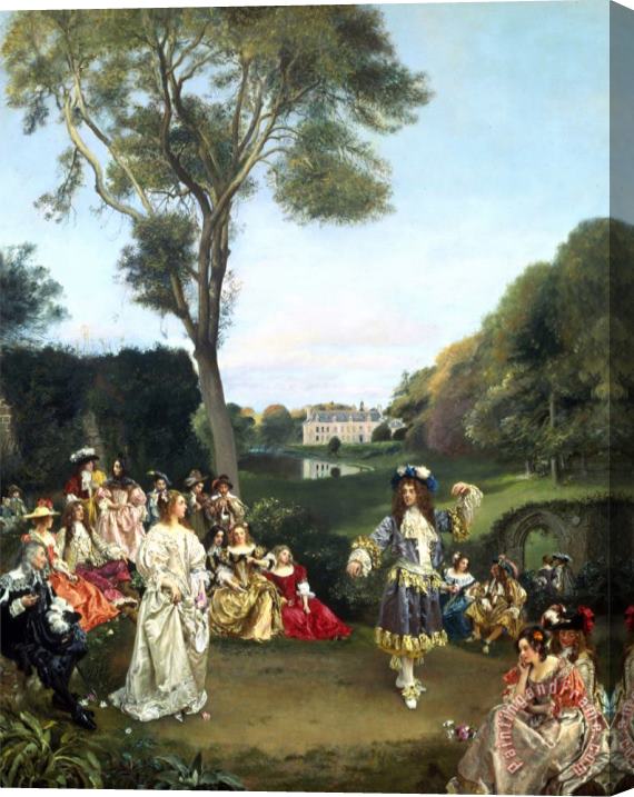 Gustave Jean Jacquet The Dance at Chateau De Kerdnel De Champagny Stretched Canvas Print / Canvas Art