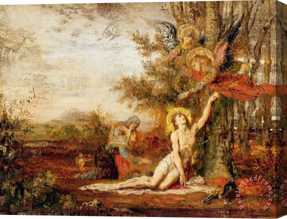 Gustave Moreau Christ With Angels Stretched Canvas Painting / Canvas Art