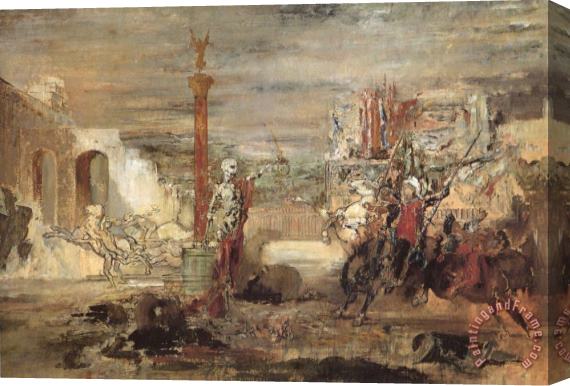 Gustave Moreau Death Offers Crowns to The Winner of The Tournament Stretched Canvas Print / Canvas Art