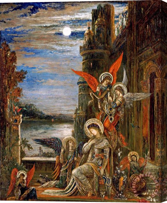 Gustave Moreau Saint Cecilia. (the Angels Announcing Her Coming Martyrdom) Stretched Canvas Print / Canvas Art