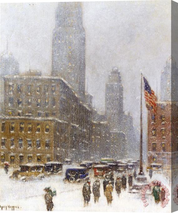 Guy Carleton Wiggins Empire State Building, Winter Stretched Canvas Print / Canvas Art