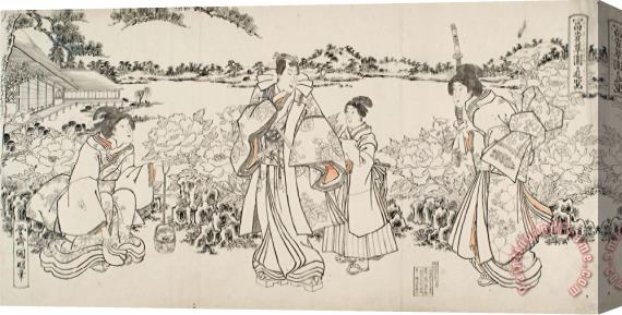 Hachisuka Kuniaki II Drawing Stretched Canvas Print / Canvas Art