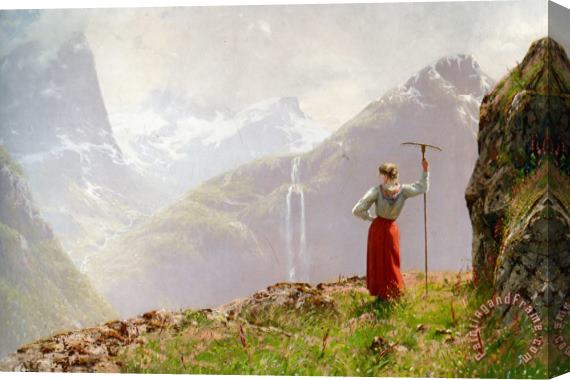 Hans Dahl Admiring The View Stretched Canvas Print / Canvas Art