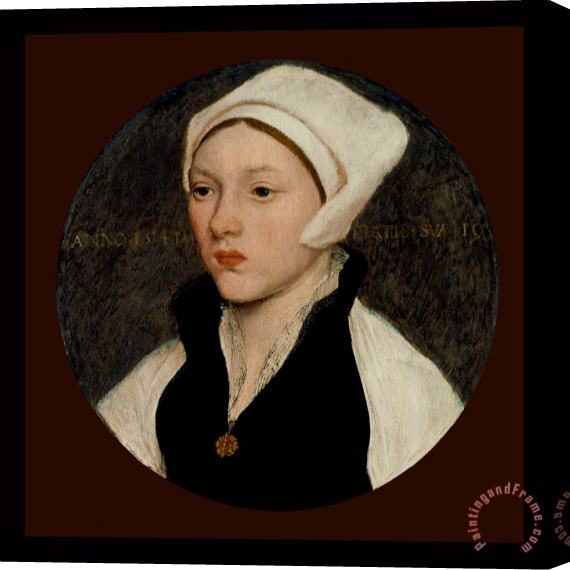 Hans Holbein the Younger Portrait of a Young Woman with a White Coif - 1541 Stretched Canvas Painting / Canvas Art