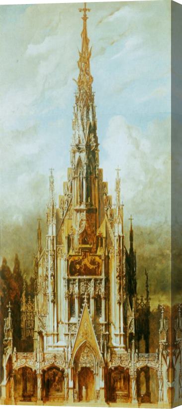 Hans Makart Gothic Cemetary, St. Michaels, Front Tower Stretched Canvas Print / Canvas Art