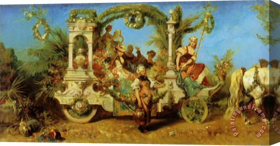 Hans Makart The Anniversary Parade Horticulture Stretched Canvas Painting / Canvas Art