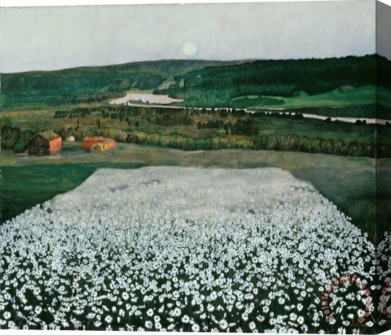 Harald Sohlberg Flower Meadow in The North Stretched Canvas Painting / Canvas Art