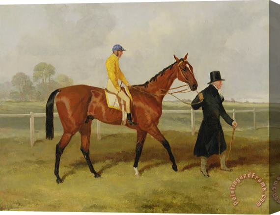 Harry Hall Sir Tatton Sykes Leading In The Horse Sir Tatton Sykes With William Scott Up Stretched Canvas Painting / Canvas Art
