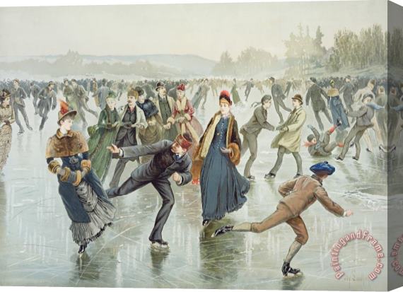 Harry Sandham Skating Stretched Canvas Painting / Canvas Art