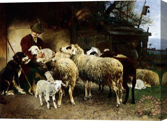 Heirich Von Zugel The Young Shepherd Stretched Canvas Print / Canvas Art