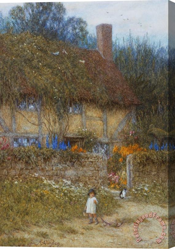 Helen Allingham A Cottage near Godalming Surrey Stretched Canvas Painting / Canvas Art
