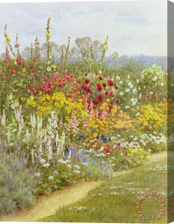 Helen Allingham A Herbaceous Border Stretched Canvas Painting / Canvas Art