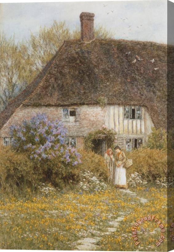 Helen Allingham A Kentish Cottage Stretched Canvas Painting / Canvas Art