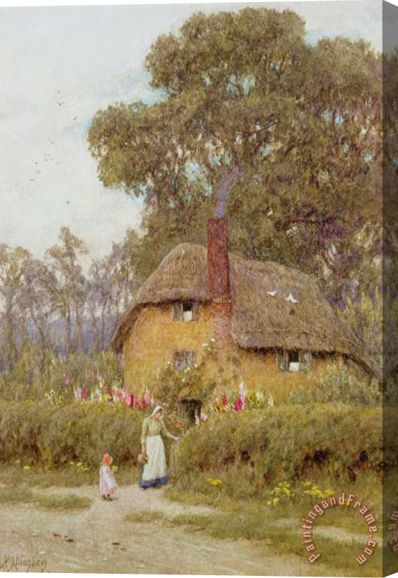 Helen Allingham A Wiltshire Garden Stretched Canvas Painting / Canvas Art