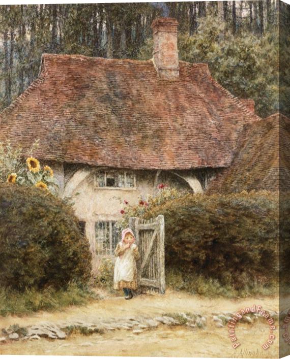 Helen Allingham At the Cottage Gate Stretched Canvas Painting / Canvas Art