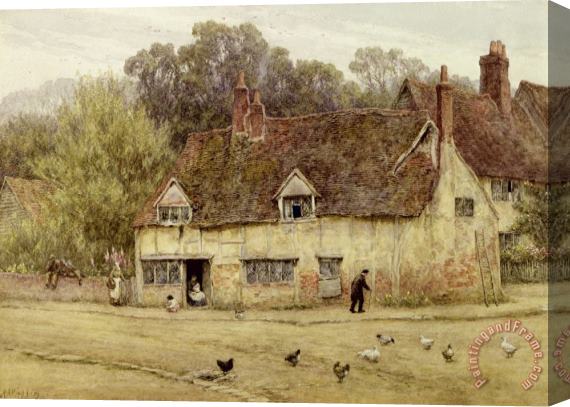 Helen Allingham By the Old Cottage Stretched Canvas Painting / Canvas Art