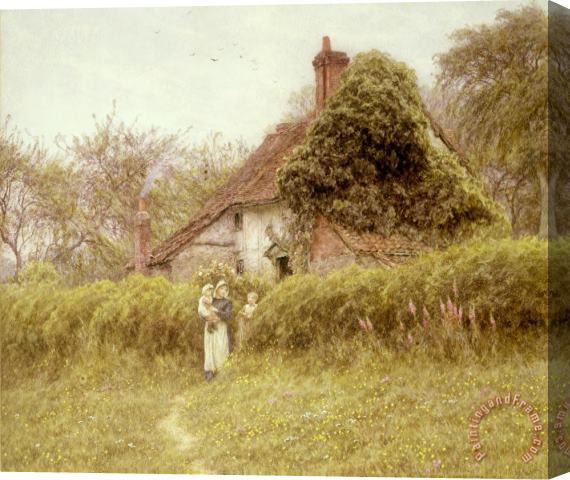 Helen Allingham Cottage at Pinner Middlesex Stretched Canvas Painting / Canvas Art