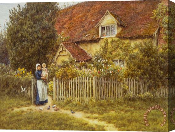 Helen Allingham East End Farm Moss Lane Pinner Stretched Canvas Painting / Canvas Art
