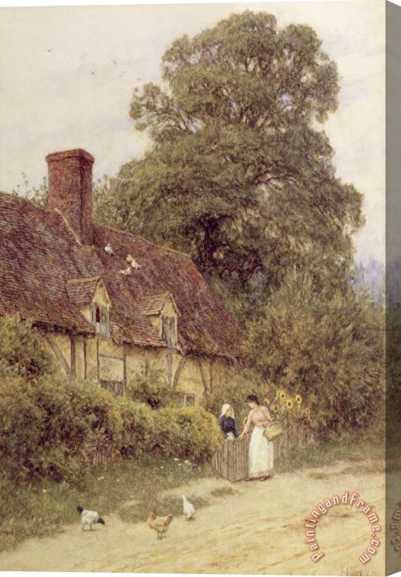 Helen Allingham Old Post Office Brook near Witley Surrey Stretched Canvas Painting / Canvas Art