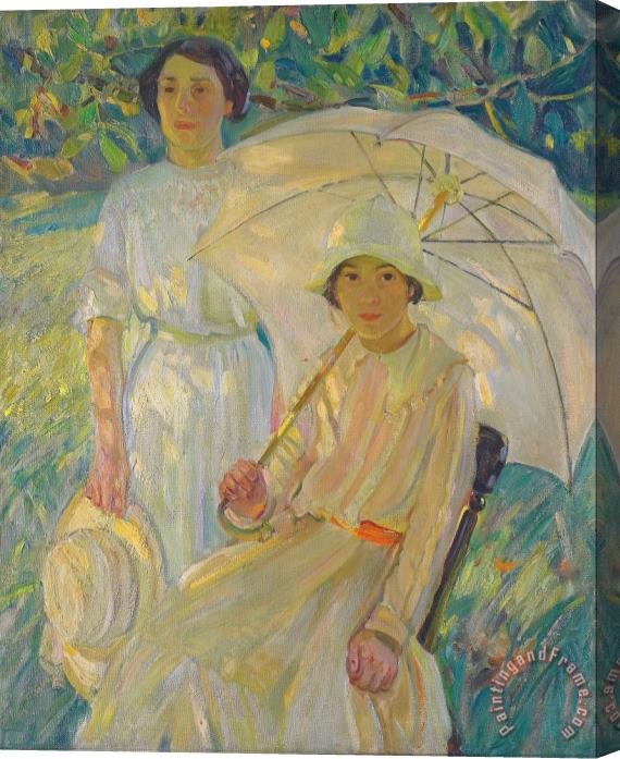 Helen Galloway Mcnicoll White Sunshade 2 Stretched Canvas Painting / Canvas Art