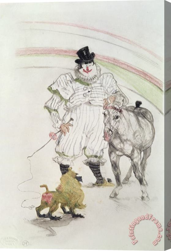Henri de Toulouse-Lautrec At The Circus: Performing Horse And Monkey Stretched Canvas Painting / Canvas Art