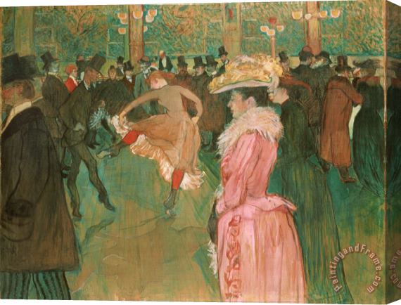 Henri de Toulouse-Lautrec At The Moulin Rouge The Dance Stretched Canvas Print / Canvas Art